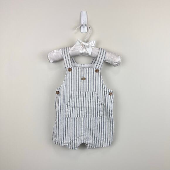 Mayoral Other - Mayoral Blue Striped Shortall Romper Dungarees 4-6 Months
